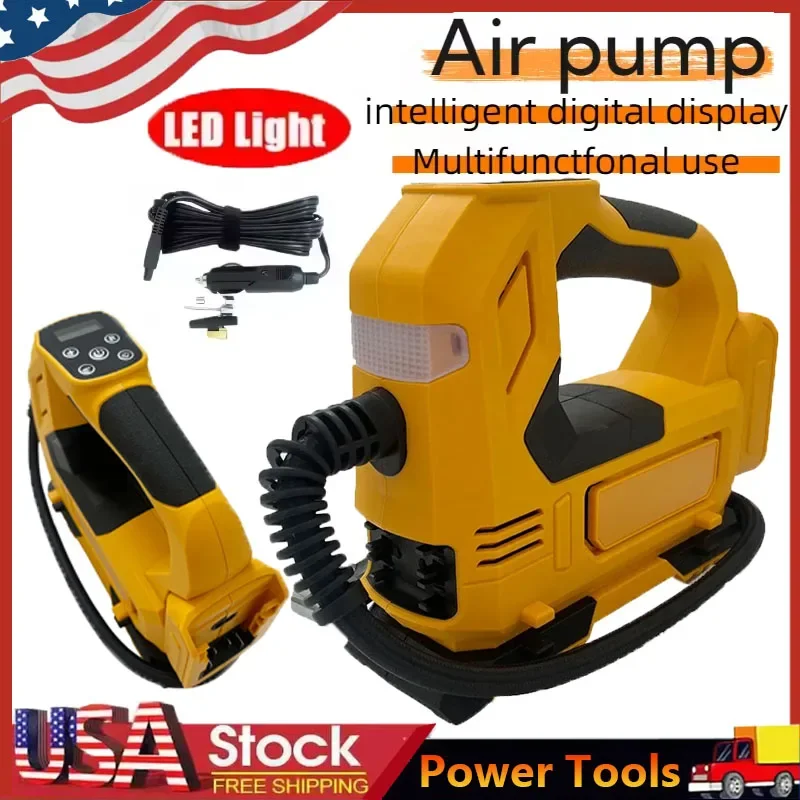 

Портативный насос для накачивания шин, перезаряжаемый компрессор, цифровой беспроводной электрический насос для накачивания автомобильных шин, совместимый с аккумулятором Dewalt 18V