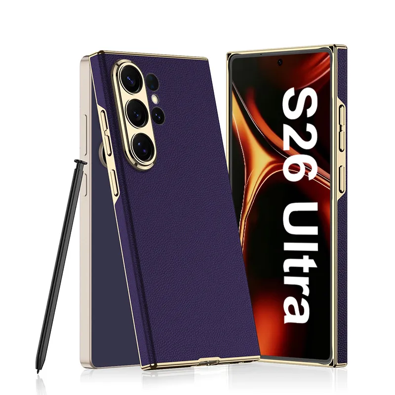 Electroplated Leather Case For Samsung Galaxy S26 Ultra S26Ultra 5G Ultra Thin Full Protective Cover