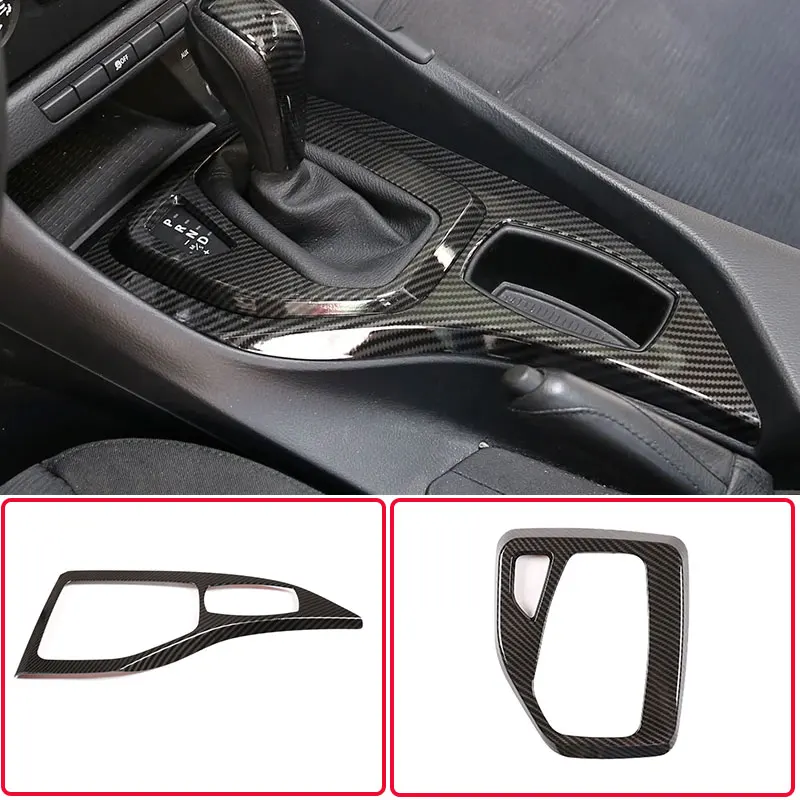 

LHD For BMW X1 E84 2013-2015 ABS Carbon Fiber Car Console Gear Panel Frame Console Gear Shift Panel Cover Trim Auto Accessories