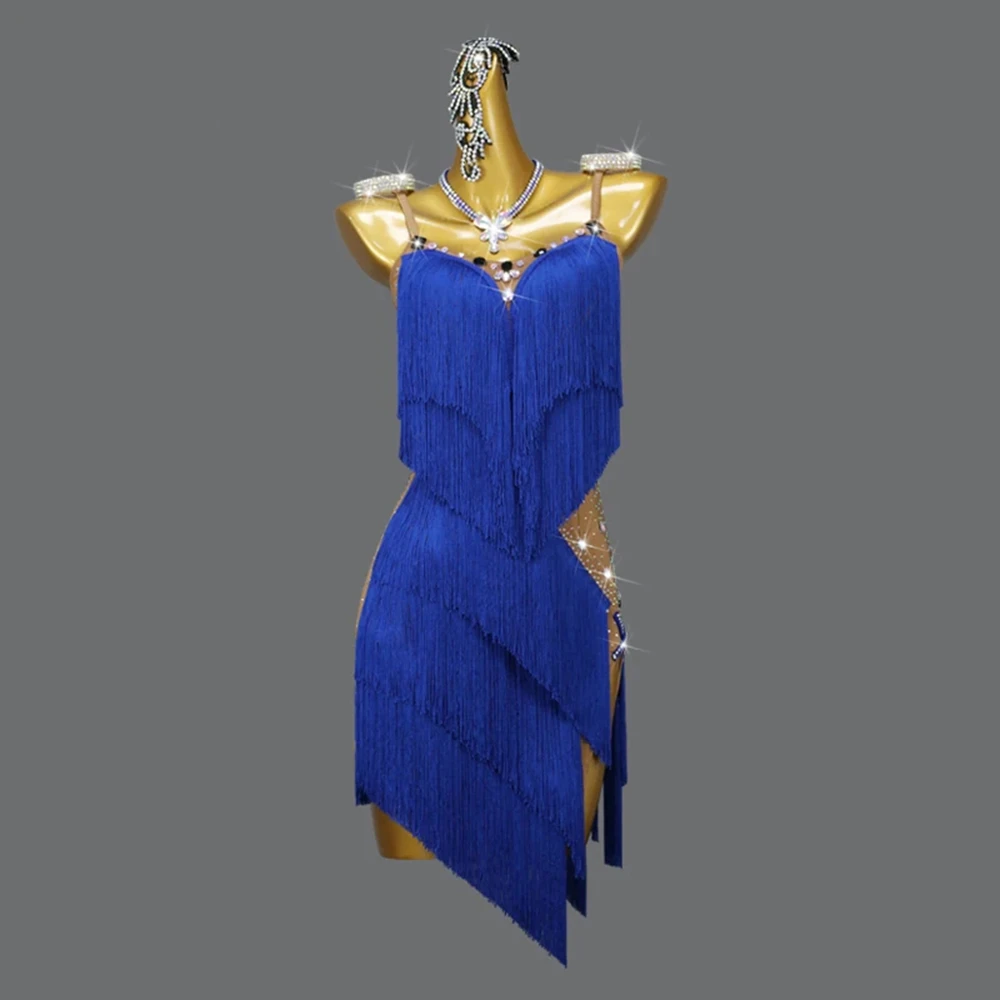 

2025 New Latin Dress Dance Costume Women Party Clothes Sexy Ladies Fringe Samba Sports Skirt Practice Wear Performance Dancewear