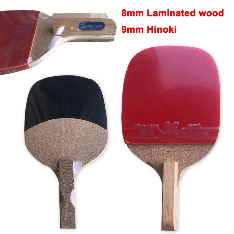 Haitian Hinoki 8mm/9mm Tischtennisschläger Japanischer Penhold China-Fichten-Tischtennisschläger mit HAIFU-Gummi Trainingsschläger