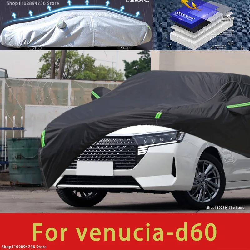 

For Veniucia D60 Fit Outdoor Protection Car Covers Snow Cover Sunshade Waterproof Dustproof Exterior black car cover