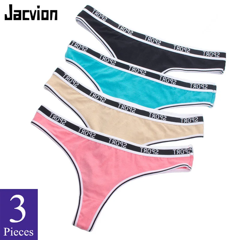 

3Pcs/Set G-string Panties Cotton Women's Underwear Sexy Panties Female Underpants Thong Solid Color Pantys Lingerie S-L Design