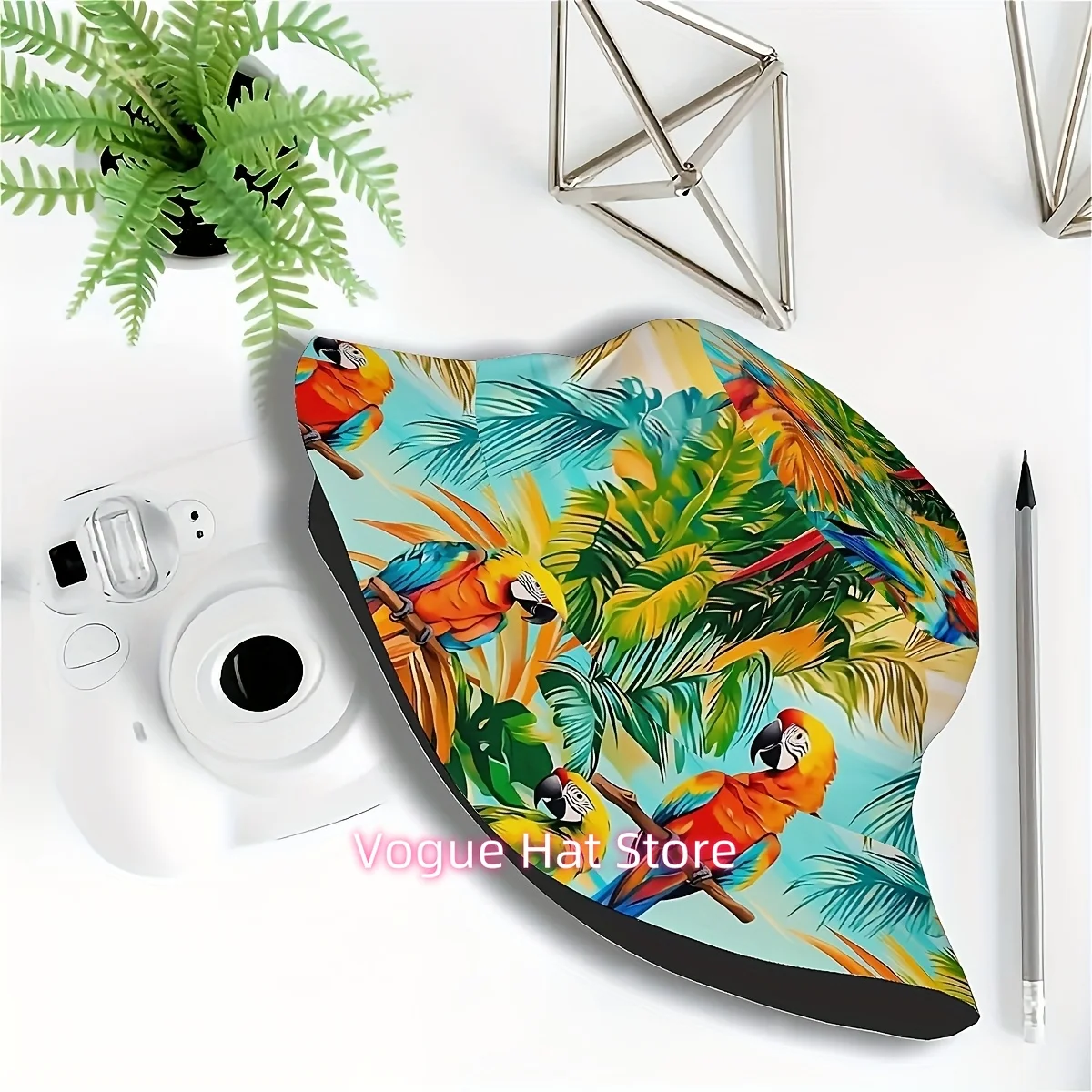 1pc Vibrant Parrot Print Fisherman Hat - Stylish All-in-One Design for Men & Women, Perfect for Outdoor Adventures, Holidays, an