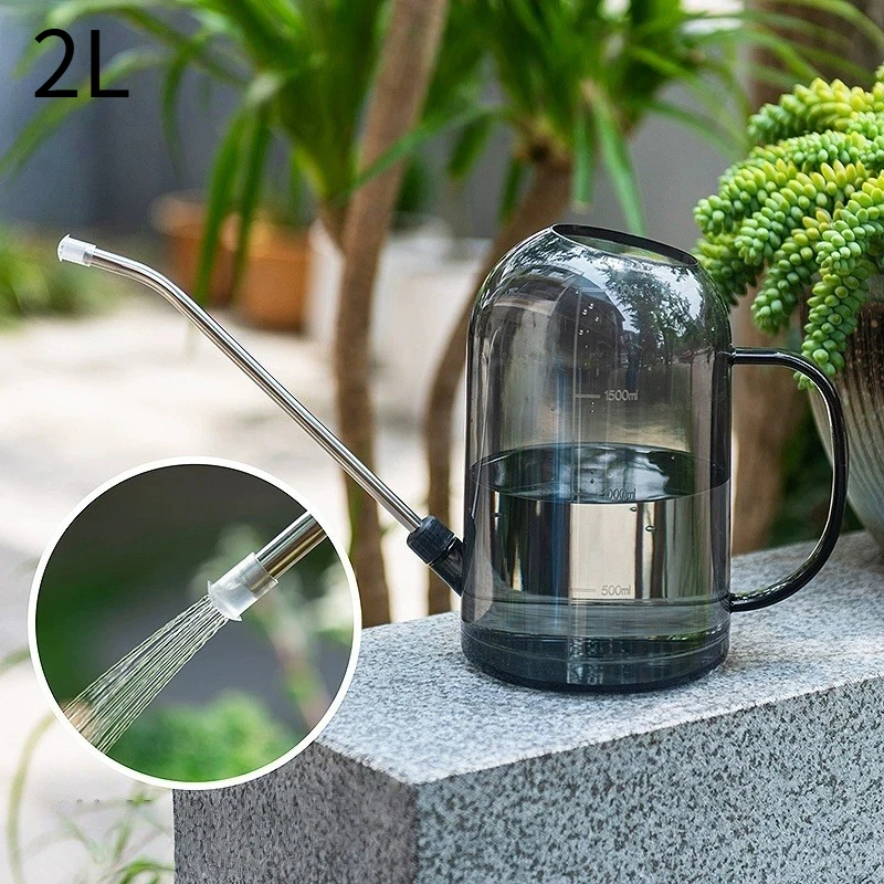 Niedlicher handgehaltener Gießkanne mit langem Auslauf – kleiner, langlebiger Kunststoff-Wasserkocher für Rasen- und Outdoor-Pflanzen, ideales Urlaubs-/Geburtstagsgeschenk für Senioren – Detail 1