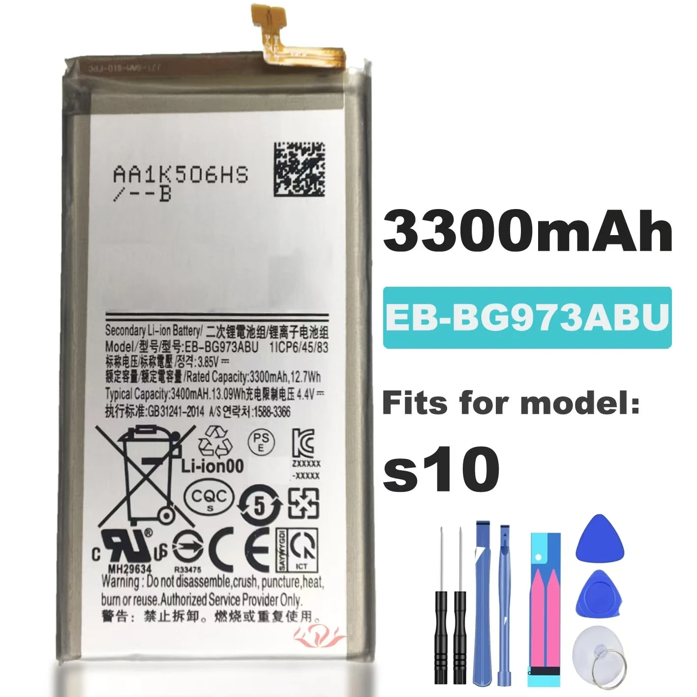 For Samsung S10 EB-BG973ABU Original Battery, Mobile Phone Battery Replacement, Free Tools, Repair Parts