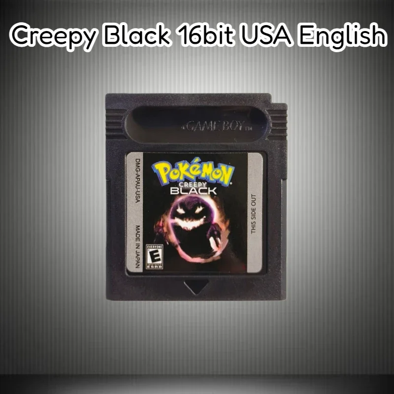Hochwertige, seltene, gruselige schwarze Retro-Spielkassette – englische 16-Bit-Version, ideengeschenk für GBC-/GBA-Konsolengamer