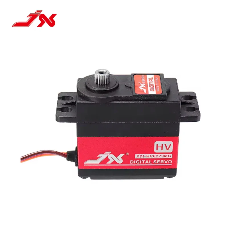 เซอร์โวมอเตอร์ดิจิตอลมาตรฐาน JX PDI-HV6223MG 8.4V 23KG 0.16 วินาที เกียร์โลหะ ตัวเรือนอะลูมิเนียม สำหรับรถบังคับวิทยุ 1/8 1/10 หุ่นยนต์ เครื่องบิน โดรน