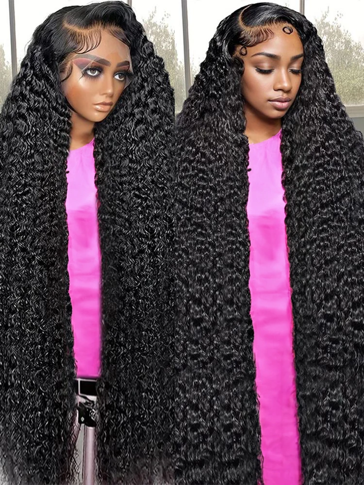 

250 Density 30 40 Inch Curly 13x6 HD Lace Frontal Wigs Human Hair Brazilian Deep Wave 360 Lace Front Human Hair Wigs Pre Plucked