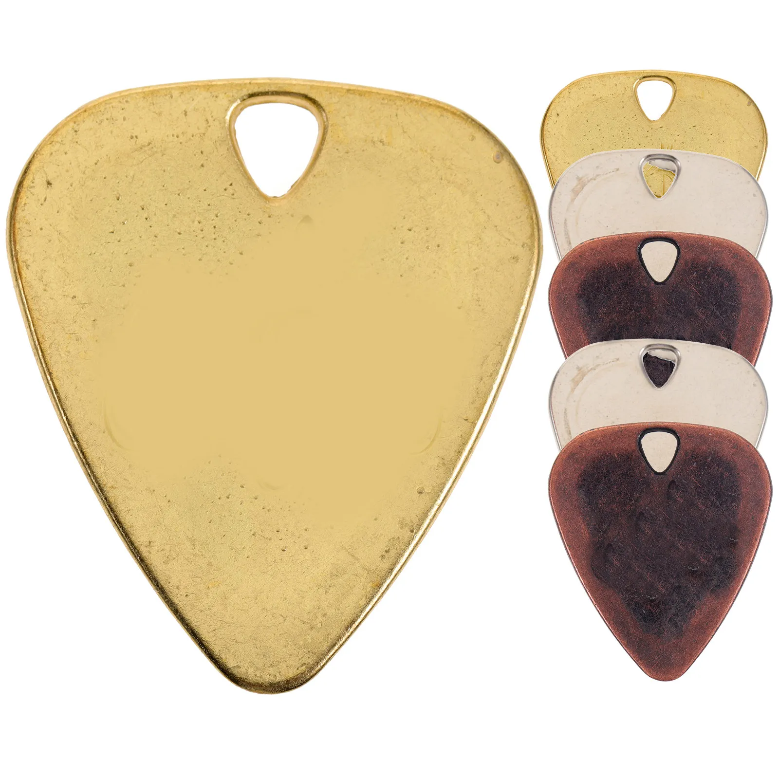 6Pcs Thoughtful Zinc Alloy Guitar Picks Ergonomic Ultra-Thin Metal Plectrums for Daily Practice Acoustic Electric Folk Guitar