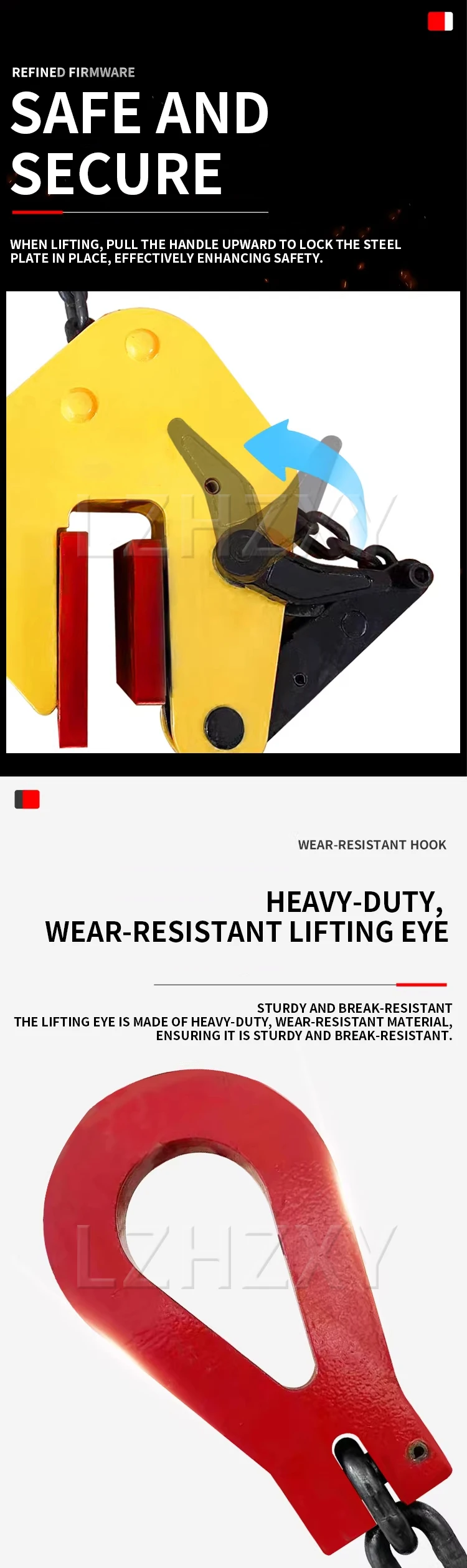 0.5T/1T/2T Vertical Lifting Clamps, Vertical Trackless Lifting Clamps Seamless V