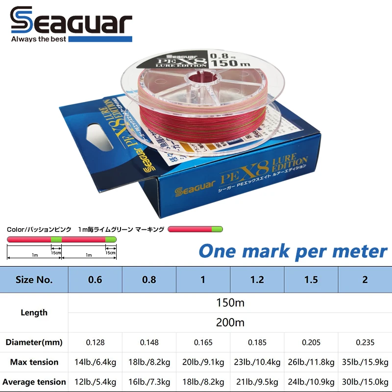 Seaguar 8X Multifilament Line 8 Braided Fishing Line 8 Wire Braided Fishing Cord 8 Strands Japan Surfcasting Fishing Accessories