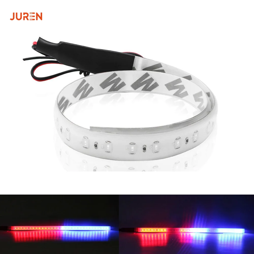 

1 шт., 30 см, DRL, плавная автомобильная стробоскопическая вспышка, декоративная полоса, водонепроницаемые светодиодные гибкие полосы, светодиодная лента Knight Rider, красный, синий