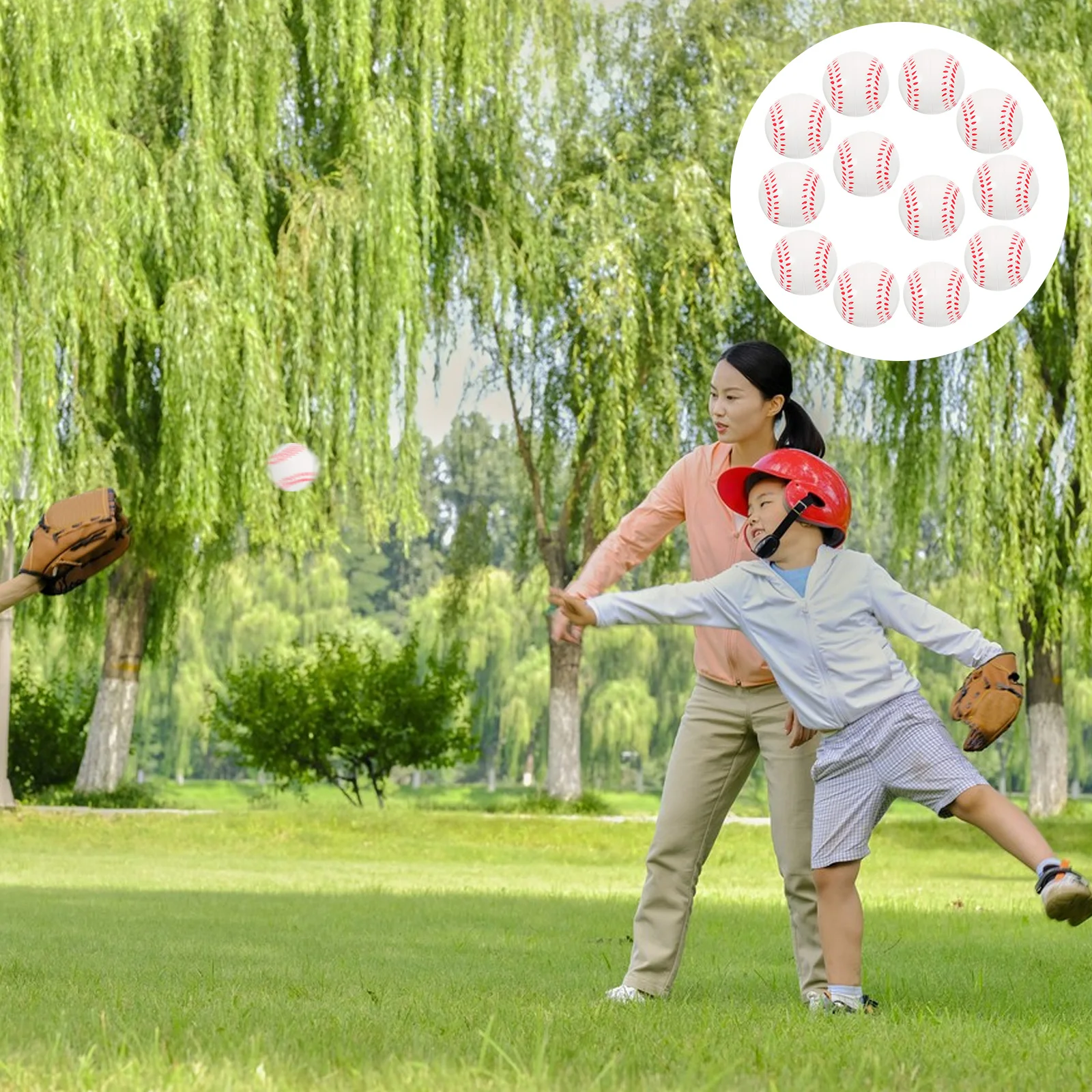 Children's Solid Foam Ball Bouncy Balls Mini Training Small Baseball Soft for Kids Baseballs Toys 8-12 Flexible Bat