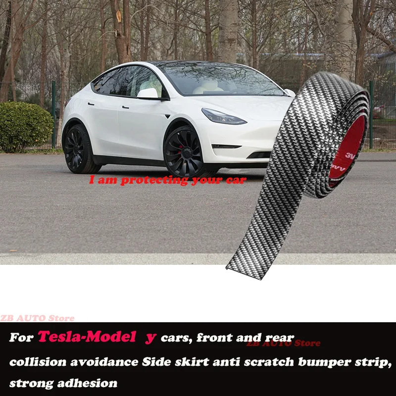 

Strong adhesive bumper strip, front and rear lip side skirts, collision and scratch resistant suitable For Tesla Model y