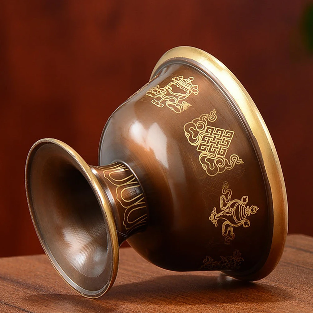 

1pcs Water Offering Cup Copper Buddhist Cup For Temple Home Decor Meditation Rituals Holy Sacrifice Container