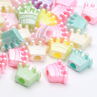 Multicolor 50pcs Charm Crown Acrylic Beads Necklace Bracelet For Jewelry Making DIY Jewelry Women Earrings Key Chain Accessories