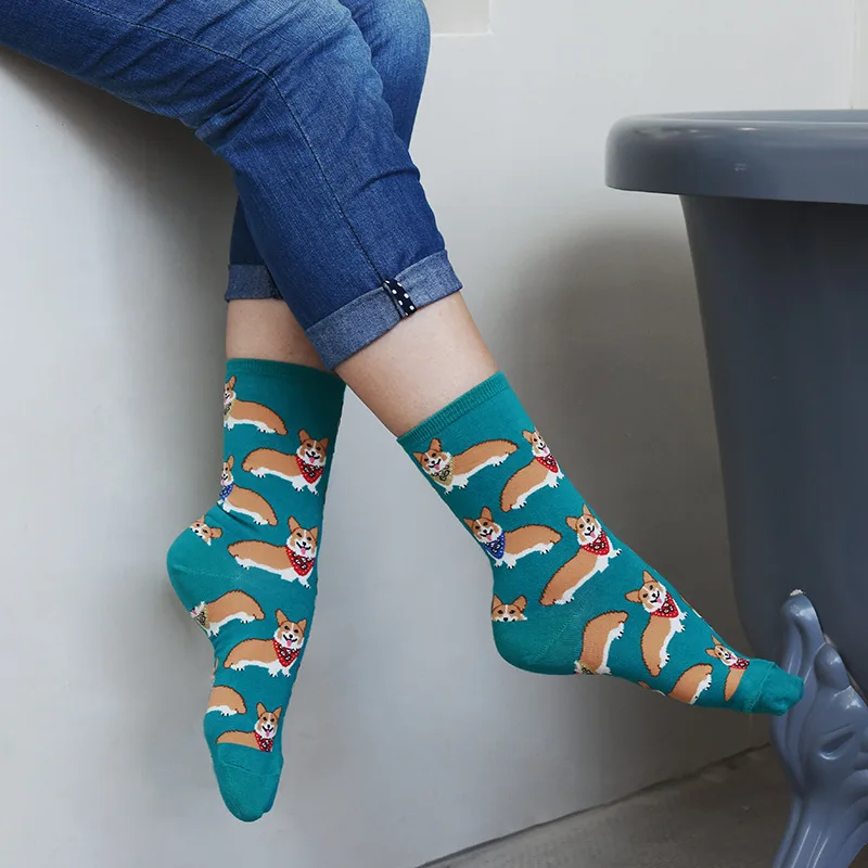 Calcetines coloridos de algodón para mujer, medias divertidas con diseño de gato y plátano, calcetines creativos novedosos para regalos, 2022