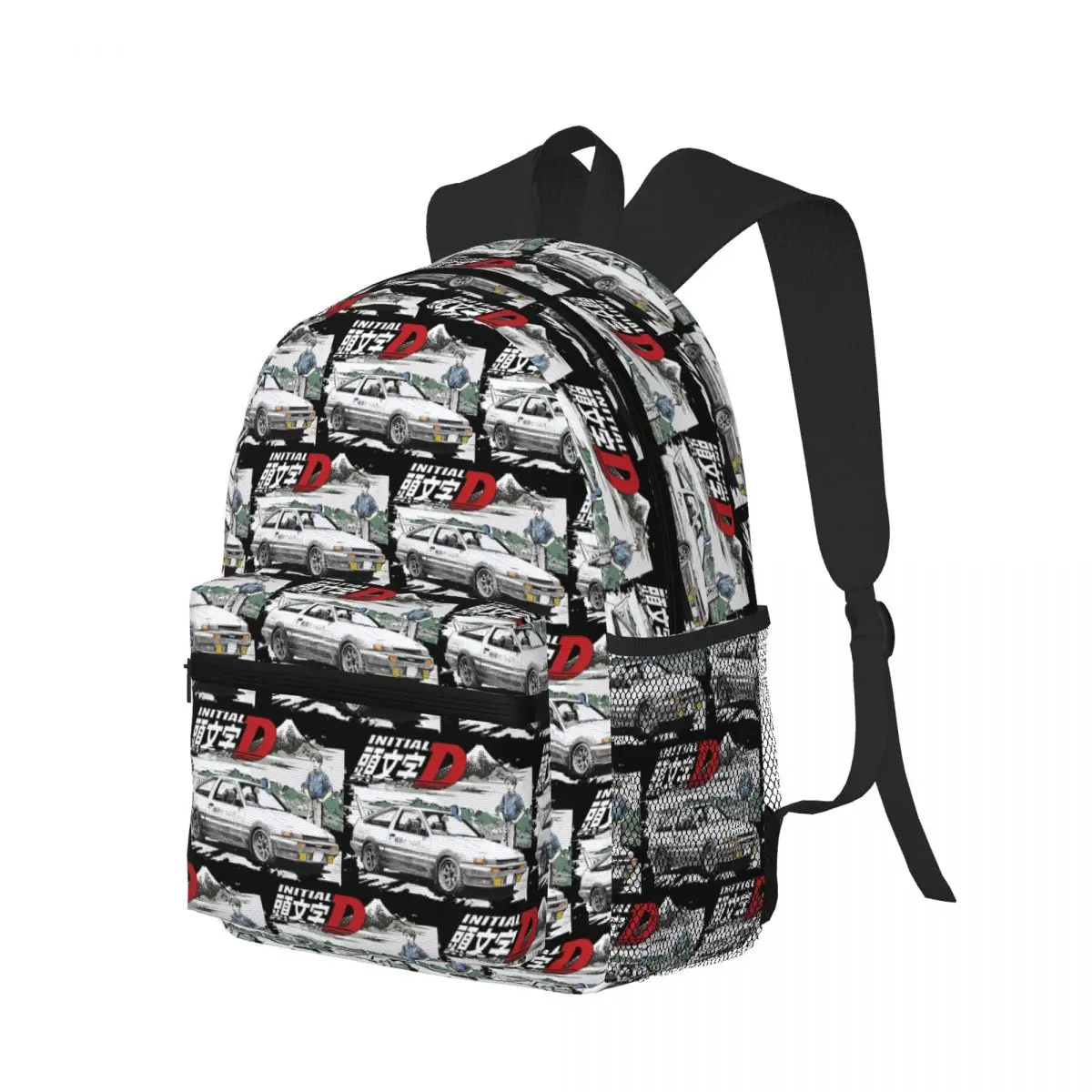 Initial D Deep Forest Drifting AE86 Takumi Raceway Student Backpack School Bag Hiking Travel Daypack Bookbag Shoulder Bags