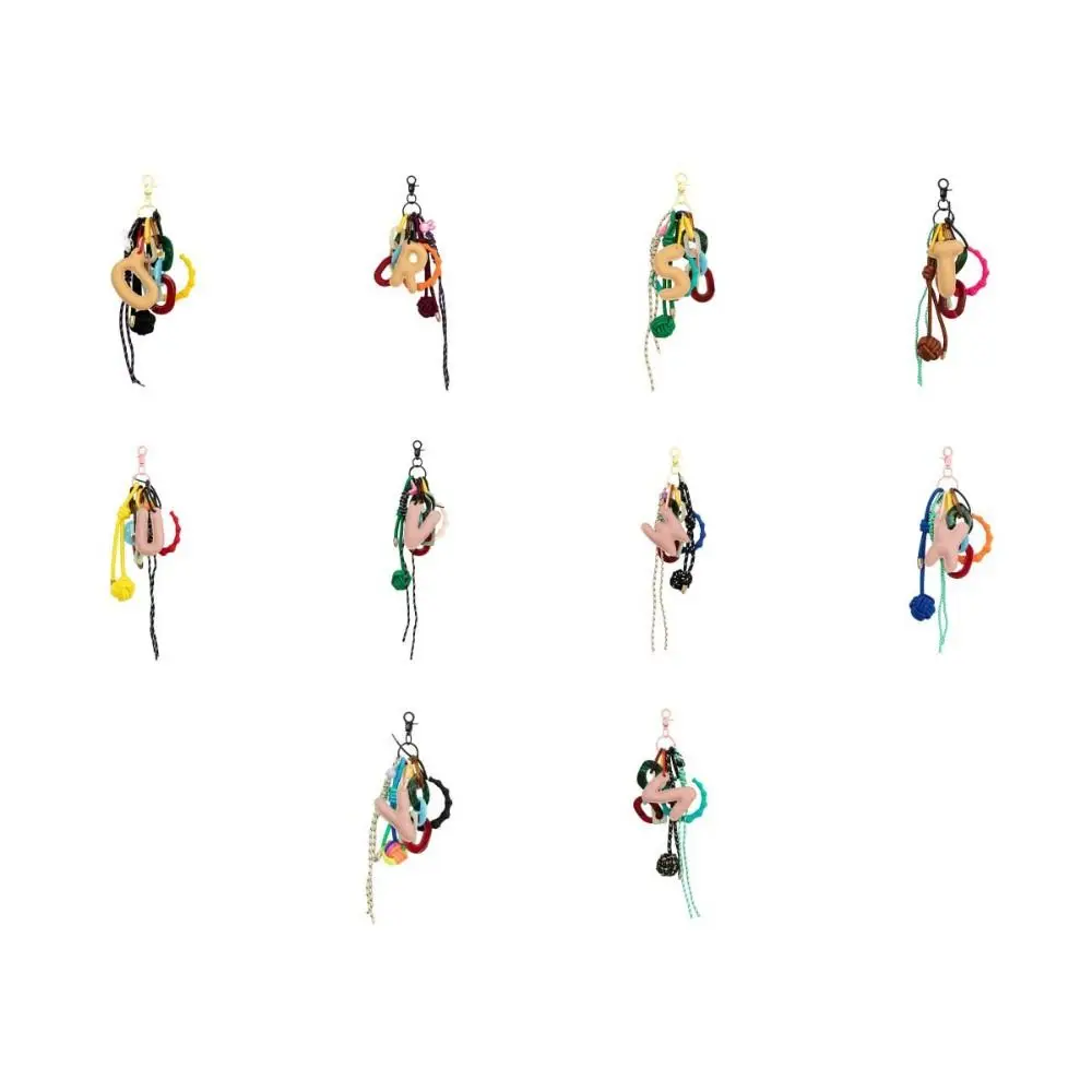 Porte-clés en cuir PU avec lettres anglaises majuscules, décor de sac à dos, combinaison de nom et de lettre, pendentif, cadeau de Couple haut de gamme