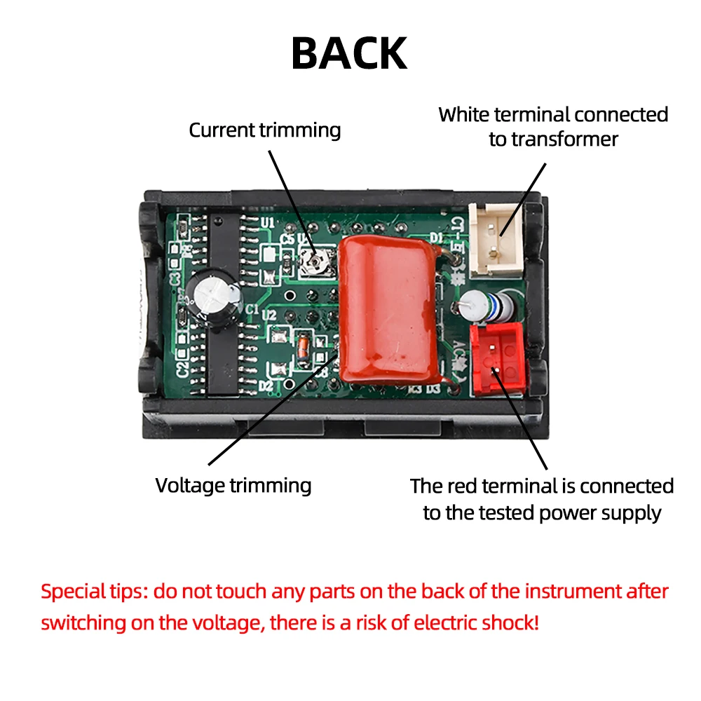 AC 50-500V Digital LCD Voltmeter Ammeter 10A 50A 100A 220V Voltage Current Meter Tester Detector Current Transformer