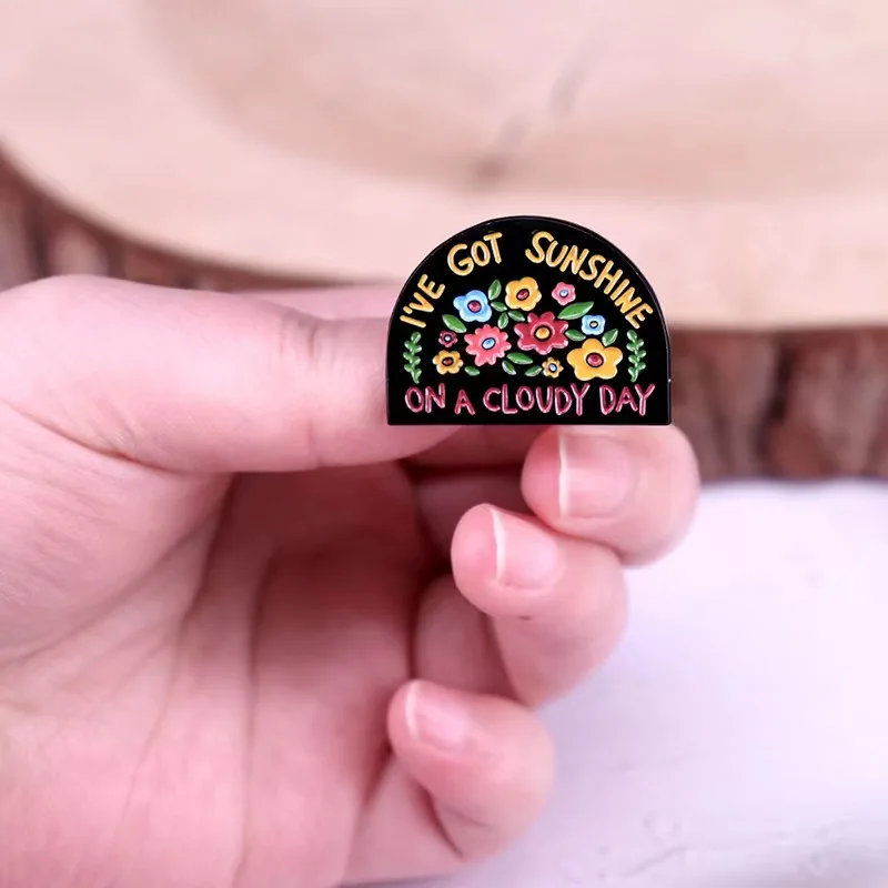 Fashion Rainbow Enamel Pin English Pretty Girl Reading Brooch Cute Beautiful Flower Badge Lapel Pin Clothing Accessories