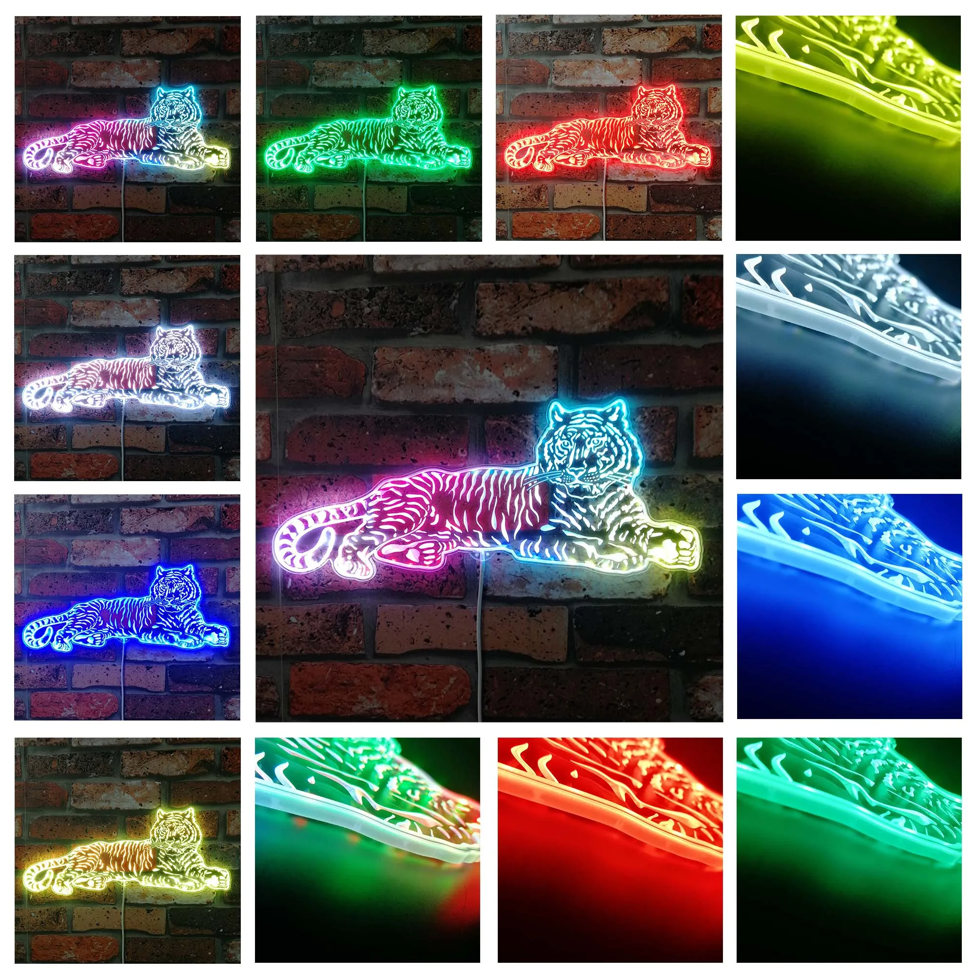 Tiger Lying Down Sport RGB Dynamic Glam LED Sign st06-fnd-i0313