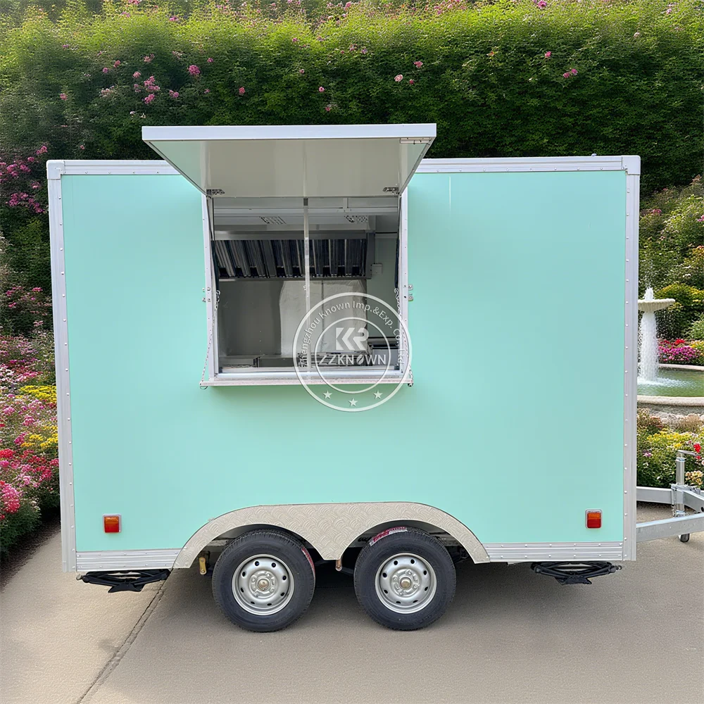 

Concession Pizza Food Trailer Fully Equipped Street BBQ Hot Dog Coffee Ice Cream Cart Food Trucks With Full Kitchen