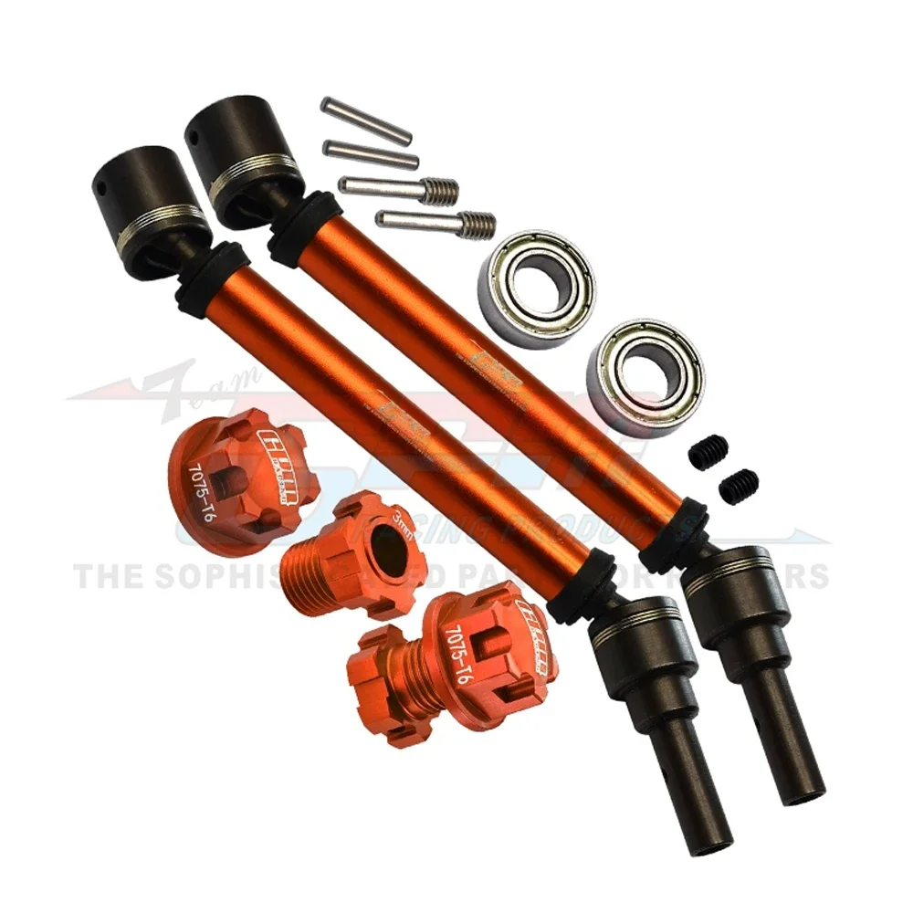 GPM لـ Traxxas 1/10 MAXX WideMaxx 4S 890876 -4 89086-4 أعمدة محرك CVD أمامية وخلفية معدنية + محاور عجلات 8950 8996 + 8956 + 8447