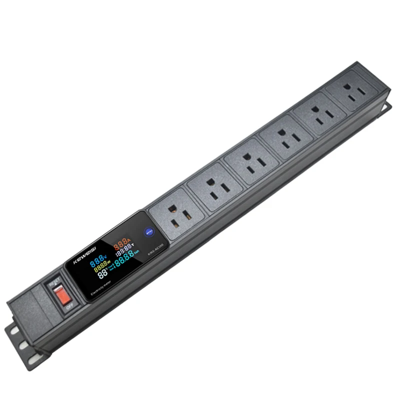 

PDU Power Strip With Switch 2/3/4/5/6/7/8 Universal Socket Digital Ampermeter Power Energy Voltmeter Ammeter C14 interface