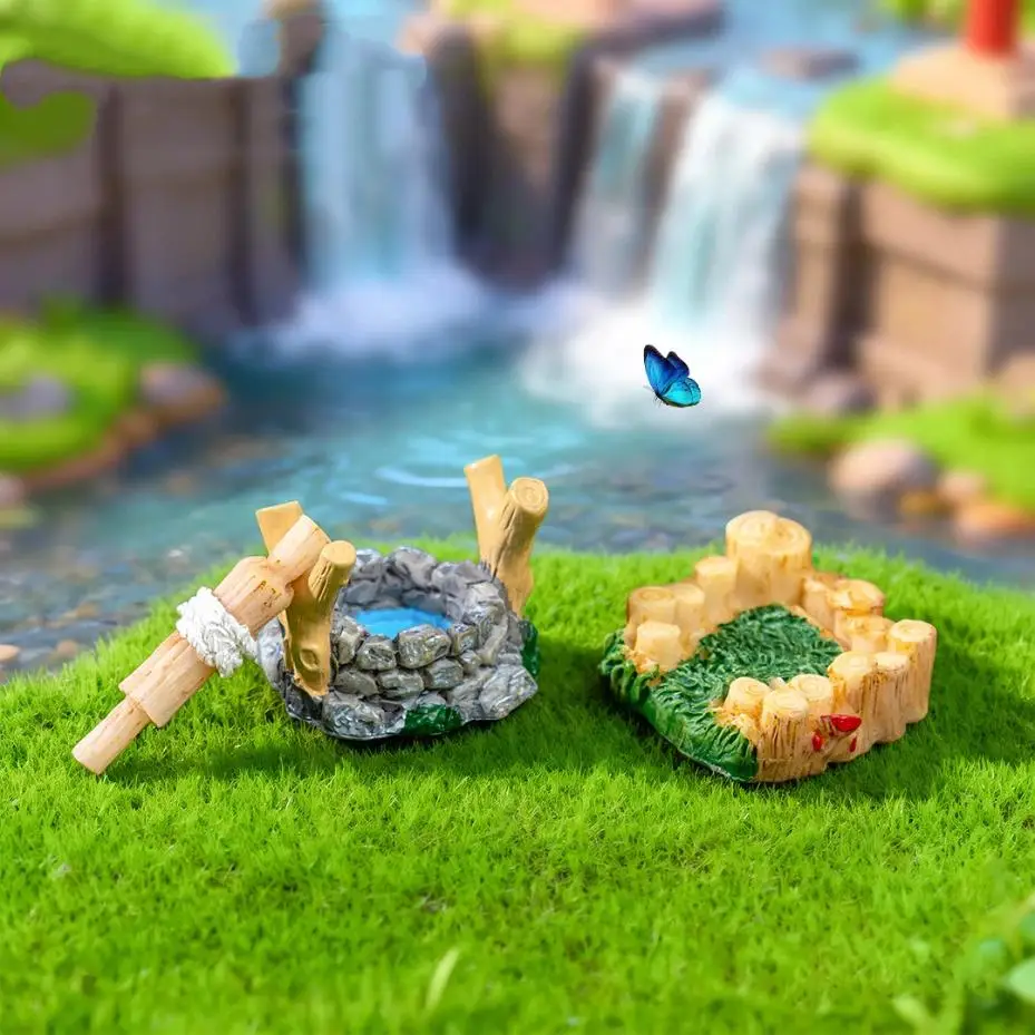 1Pcs Fairy Garden Mini Water Well Figurines Miniature Craft DIY Ornament Garden Home Decor Accessories Handmade Gifts Miniatures