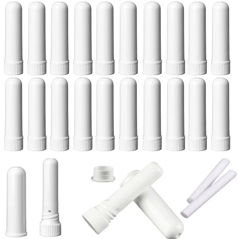 

300Pcs Empty Nasal Inhaler Tubes w/ Wicks Portable Blank Nasal Inhaler Containers For Sleep Perfume Aromatherapy Essential Oil