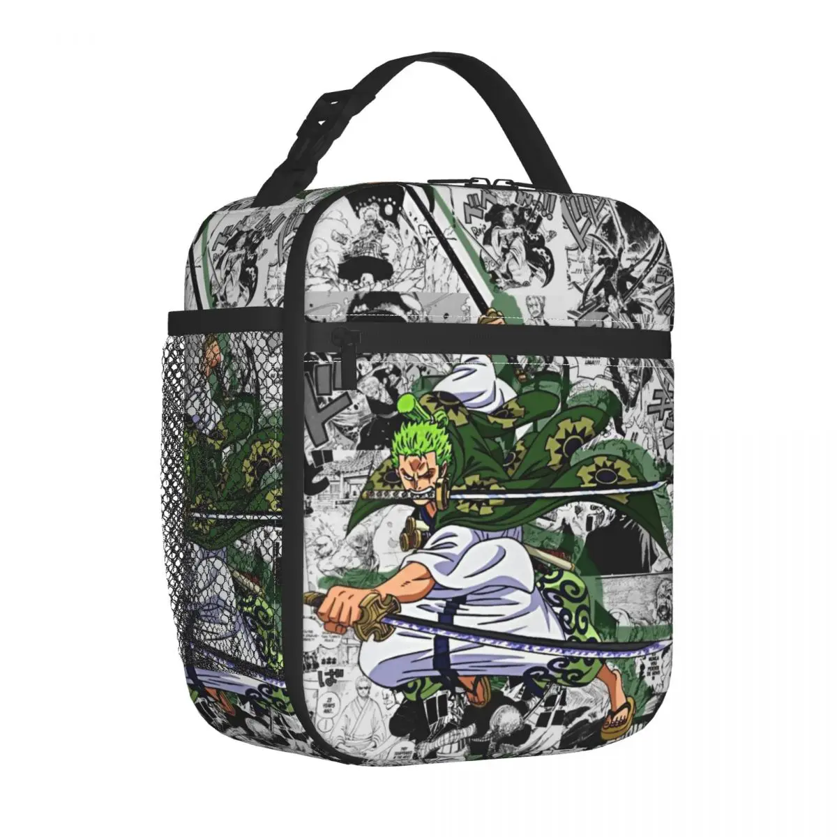 Custom Zoro O-One P-Piece Anime Portable Lunch Boxes for Women Multifunction Thermal Cooler Food Insulated Lunch Bag Office Work view 2