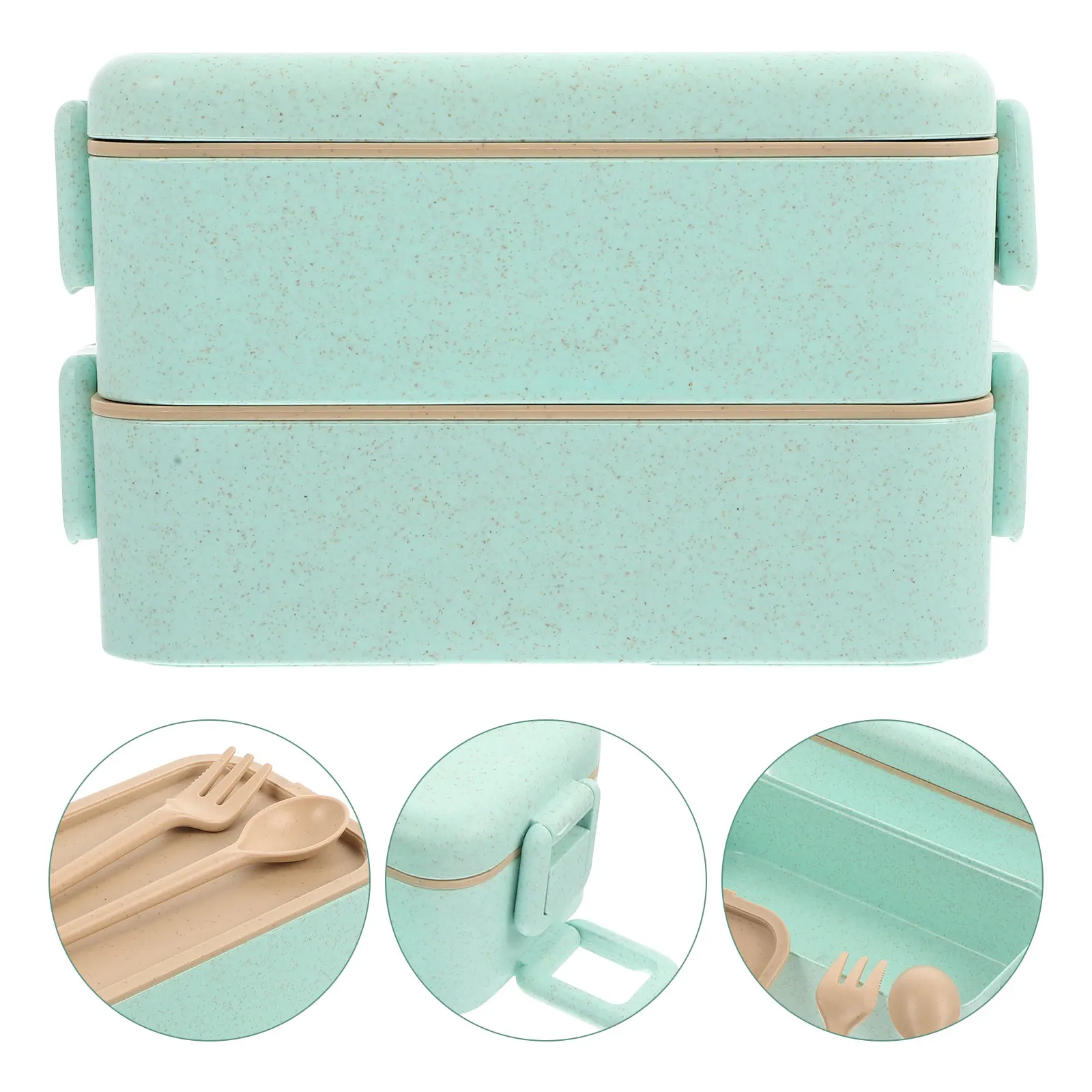 

Containers for Food Straw Lunch Box Storage with Lids Airtight Cover Lunch-box Green Adult Wheat Strawlunch Child