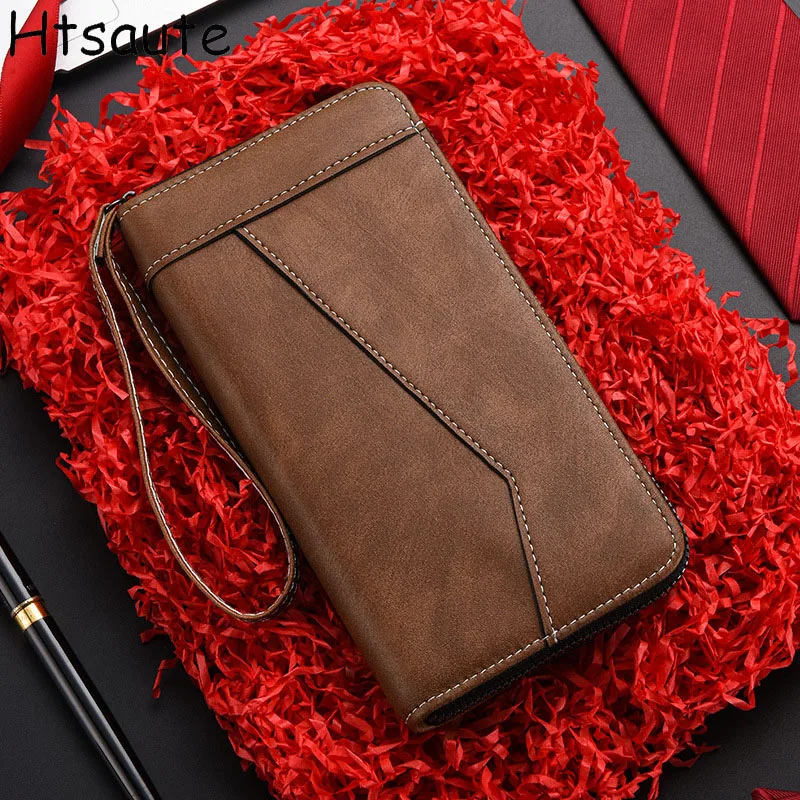 Men's Wallet Vintage Long Wallets Multi Card Holders Coin Purses  PU Leather Wallet Large Capacity Suit Bag billeter cartera