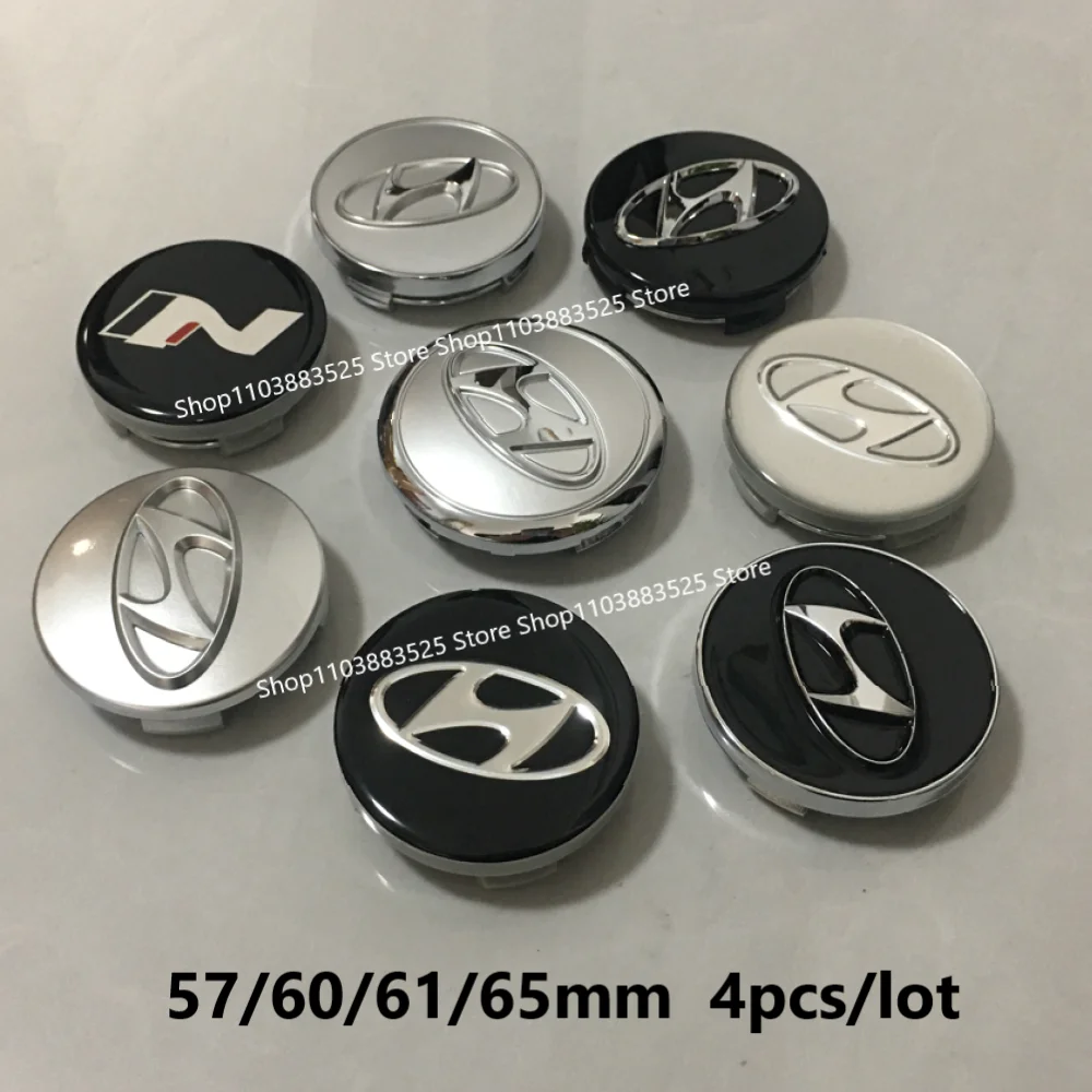 

4pc 57/60/61/65mm Wheel Center Hub Caps for Hyundai Elantra Verna Creta I30 I20 Ix35 Celesta Sonata Palisade Bayon Tucson Inster