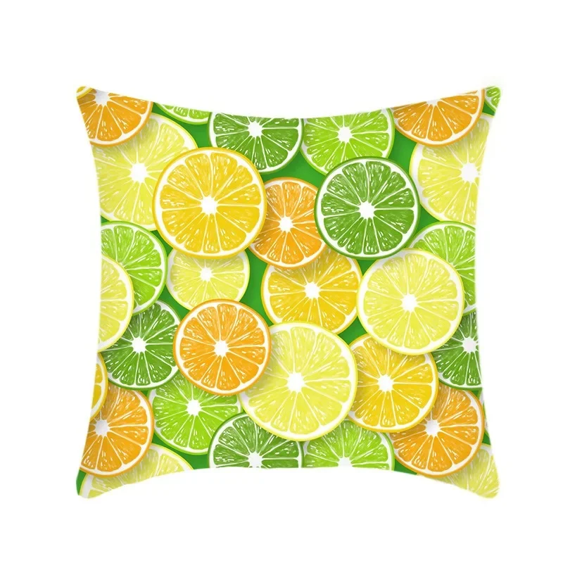 ライムアボカドグリーンの短いプラッシュプリントのクッションカバー、リビングルームのソファ装飾用クッションカバー、装飾用枕カバー