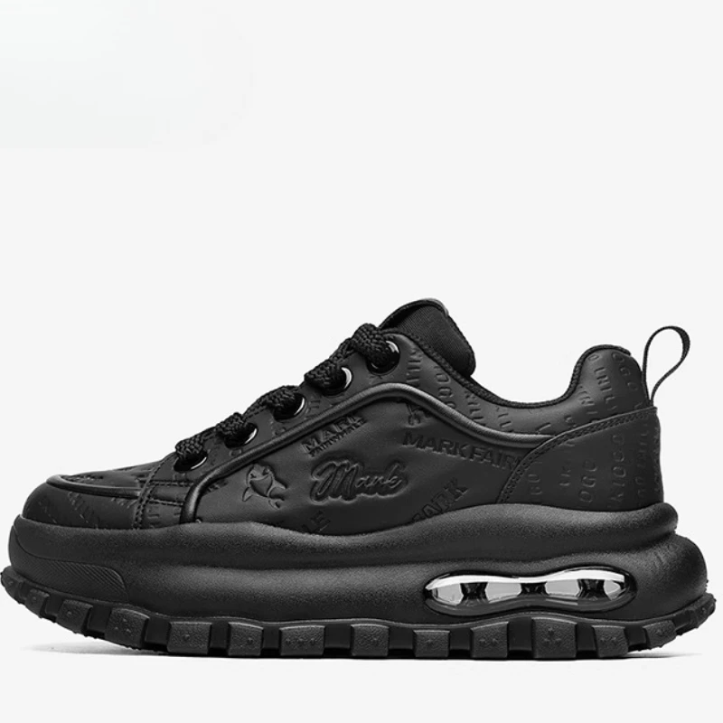 

Genuine Leather White Heightening Shoes for Men's Spring Comfortable Soft Soled Breathable Trendy Sports Casual Daddy Shoes Male