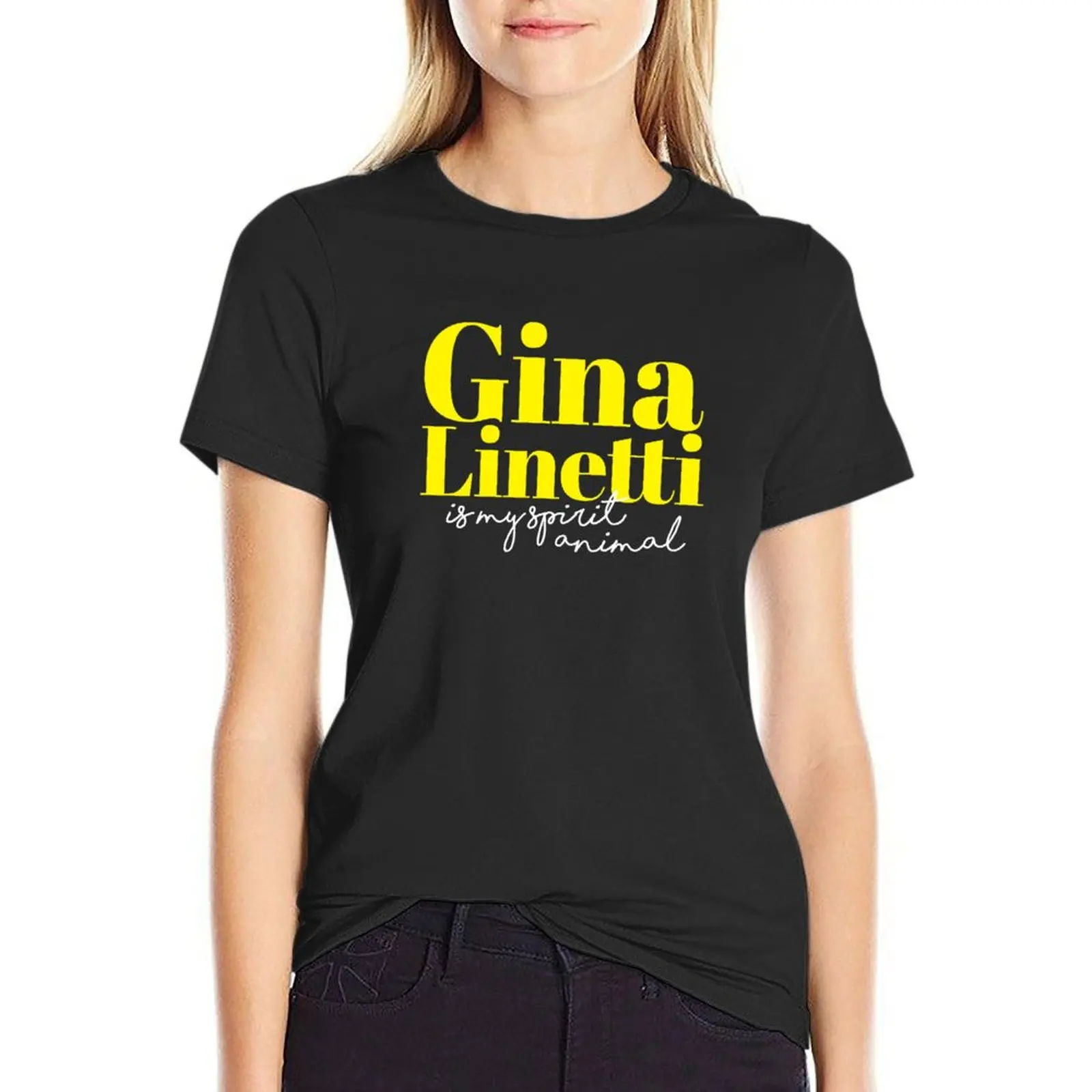 gina linetti is my spirit animal T-Shirt hippie clothes oversized Blouse rock and roll t shirts for Women