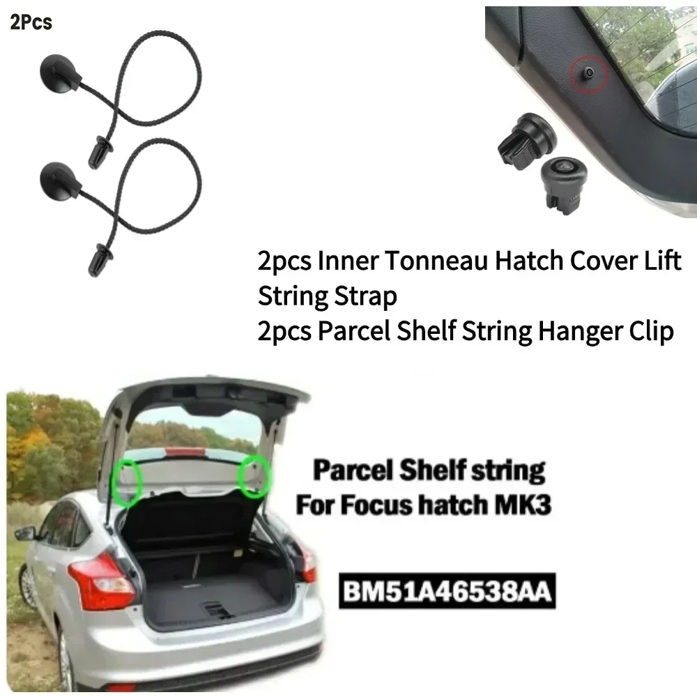 2pcs Rear Trunk Parcel Shelf Tray Load Inner  Hatch Accessory Trunk Shelf Parcel Shelf Shelf String For Ford Focus MK3 1930212