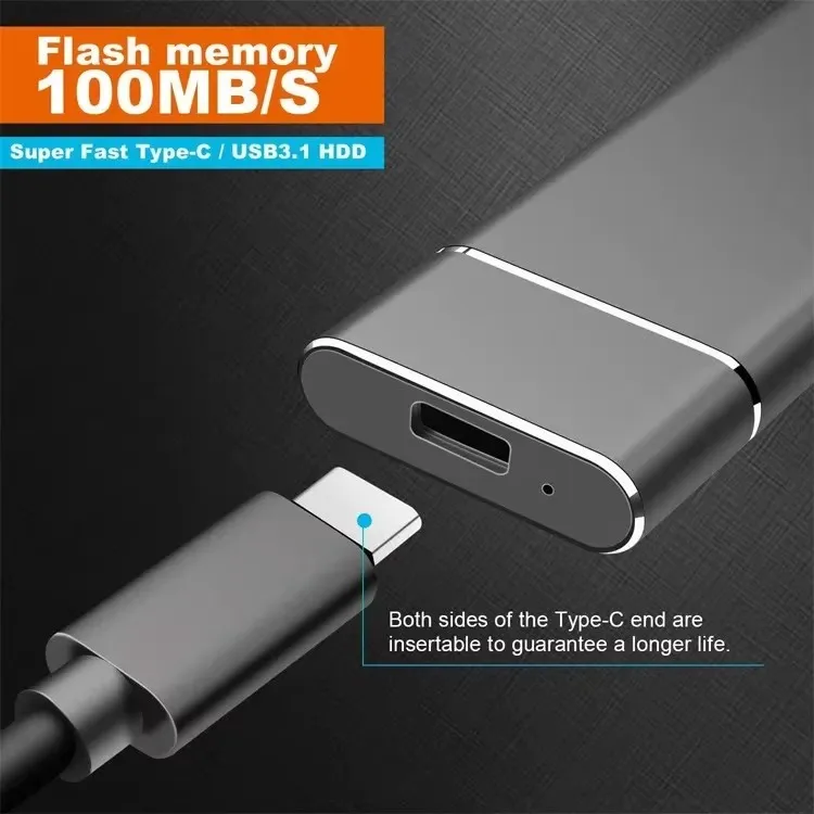 128TB Portable SSD High Speed Transfer 1TB 2TB 4TB 8TB 16TB External Hard Disk USB Type-C Interface Mass Storage Memory Device