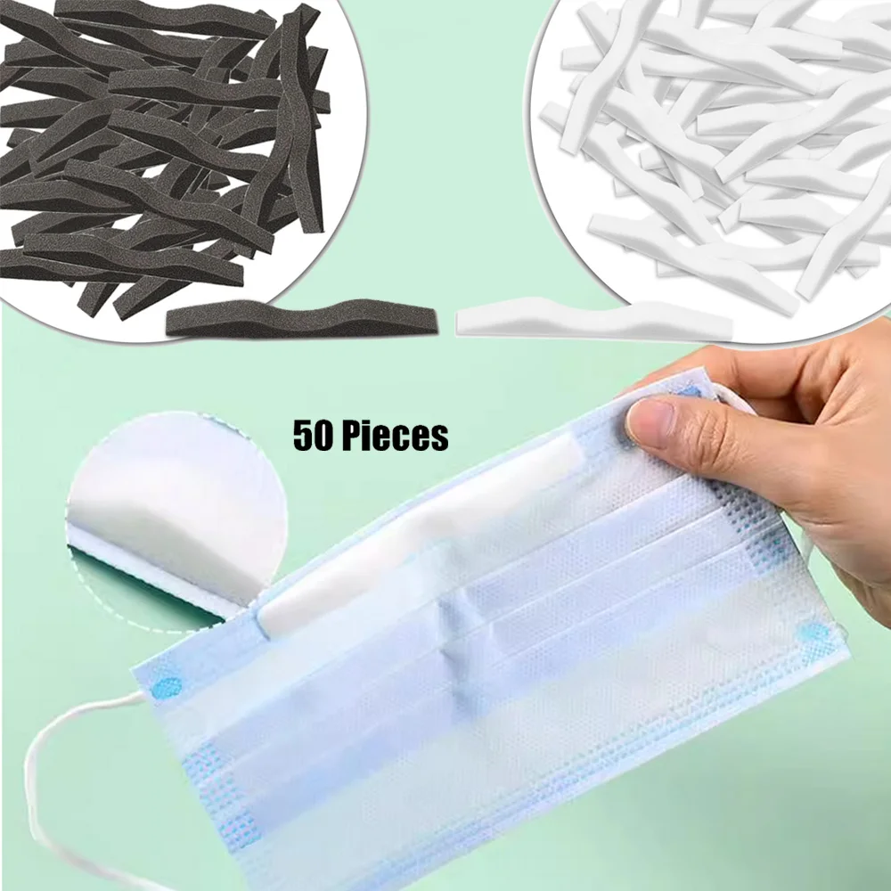 50Pcs Glasses Wearers Magic Anti Haze Mask Sponge Cushion Sticker Strips Soft 3D Self-Adhesive Nose Bridge Pads for Mouth Mask