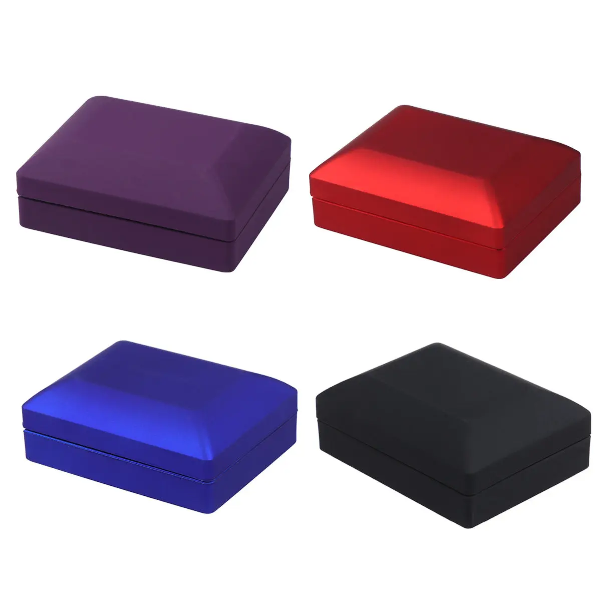 

LED Lighted Jewelry Gift Box Premium Rubber Construction Soft Interior Elegant Design Easy Open Close Illuminated Pendant