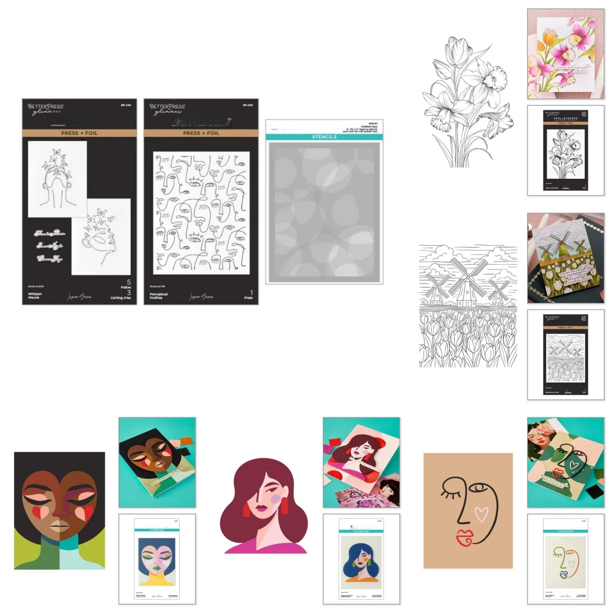 

Girl Facets Whisper Weave Metal Cutting Dies Clear Stamps Tulip Press Plate Stencil for DIY Scrapbook Paper March 2026 New