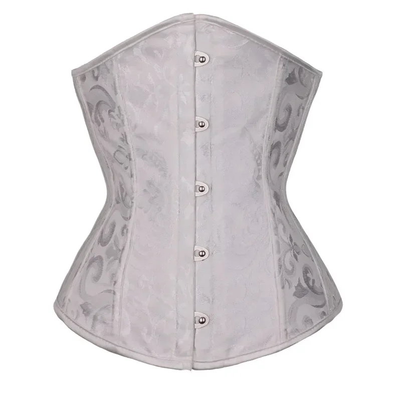 Корсет под грудью, бюстье, сексуальный корсет на талии, топ, женский винтажный готический костюм больших размеров в викторианском стиле, черный, белый цвет
