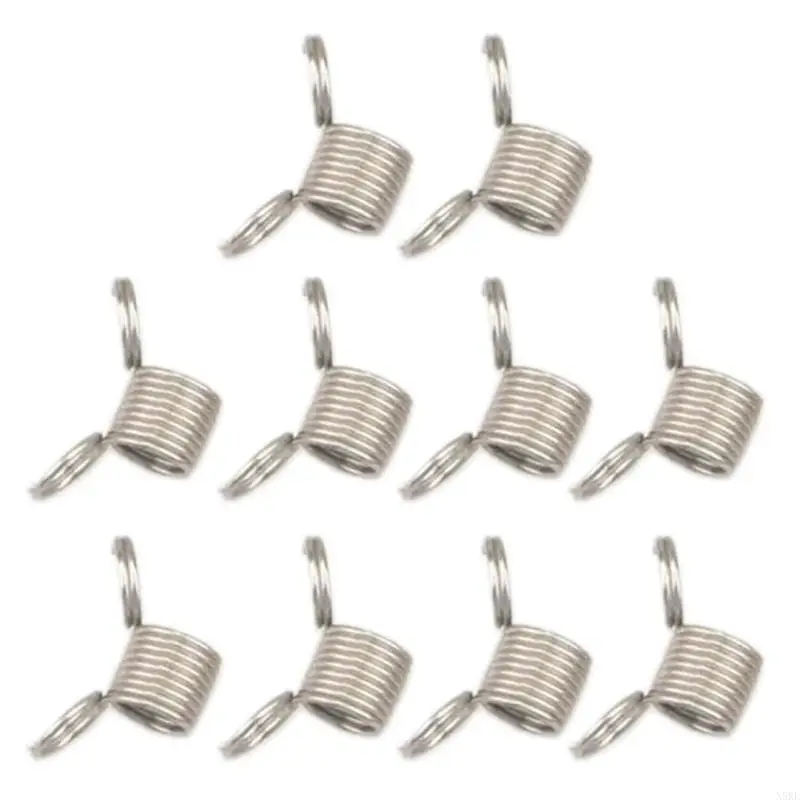 N5KE 10 PCS Creative Bead Line End Stainless Steel Stop Stop Spring Crimp Ends Ends