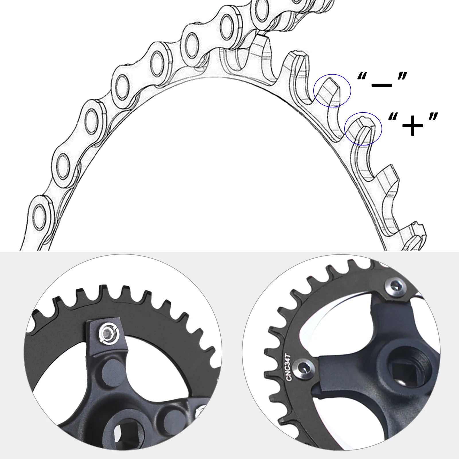 104BCD Bicycle Crank Sprocket 152/165/170mm Square Hole MTB Bike Crankset 30T 32T 34T 36T 38T 40T 42T Single Speed Chainring