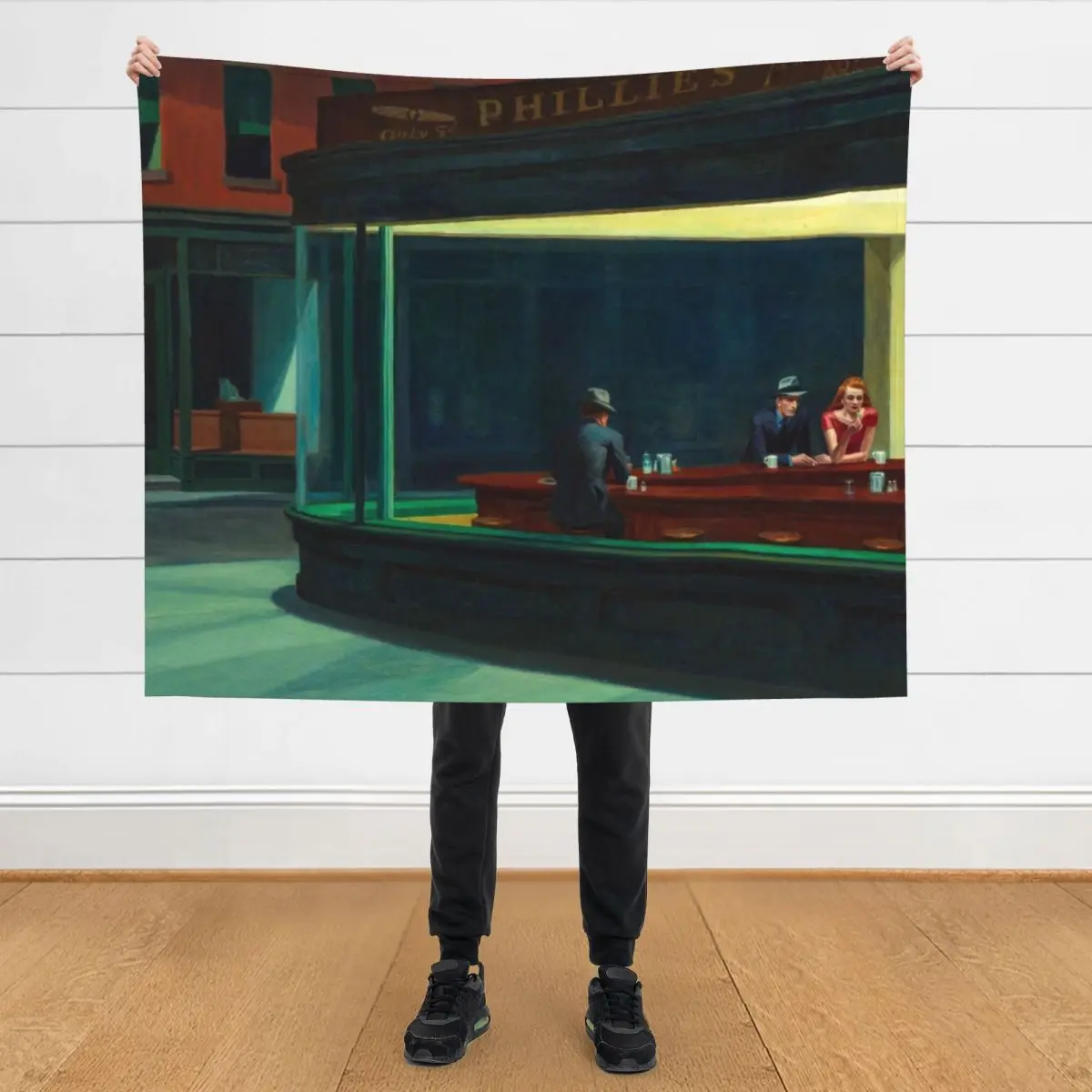 Одеяла и пледы Nighthawks от Эдварда Хоппера, очень большие тонкие одеяла на заказ Одеяла и пледы Nighthawks от Эдварда Хоппера, очень большие тонкие одеяла на заказ