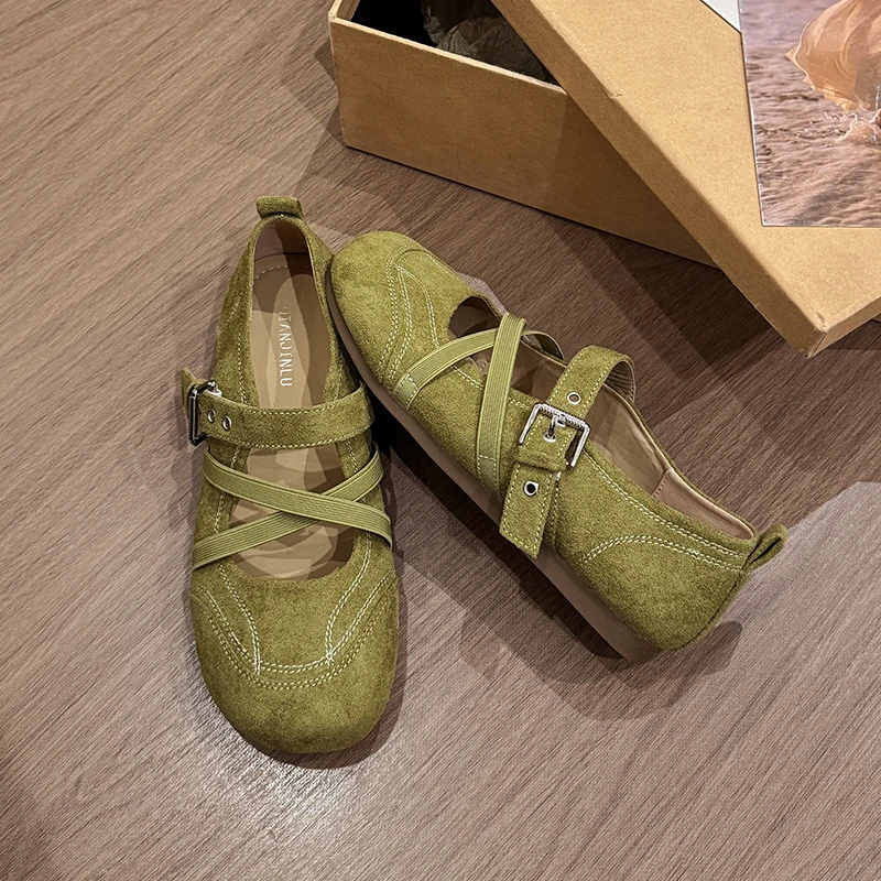 Outdoor Shallow Ladies Flats Fashion Narrow Band Women Mary Jane Shoes Breathable Walking Shoe Novelty Belt Buckle Casual Shoes view 3