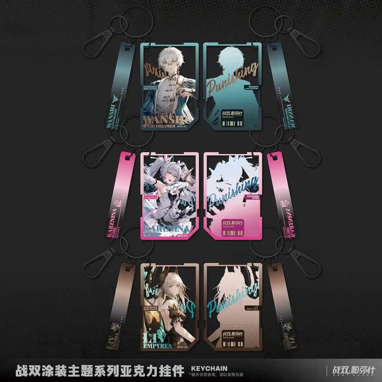 Official Original GRAY RAVEN：PUNISHING Lee Wanshi Luna Acrylic Keychain Pendant Bag Game Doll Accessories Anime Figure Toy Kids